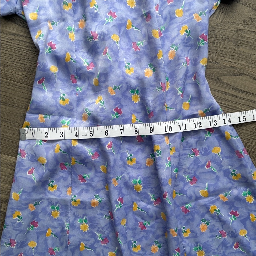 Blowing Bubbles | Vintage 1980’s Light Purple Floral A-Line Dress Flowy Large - Picture 6 of 12
